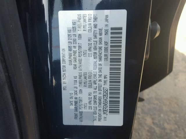 JM3ER2W58A0352827 - 2010 MAZDA CX-7 BLACK photo 10