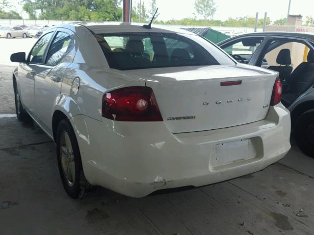 1C3CDZCB7CN193214 - 2012 DODGE AVENGER SX WHITE photo 3