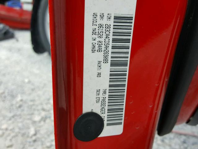 2B3CA4CD5AH269089 - 2010 DODGE CHARGER RED photo 10