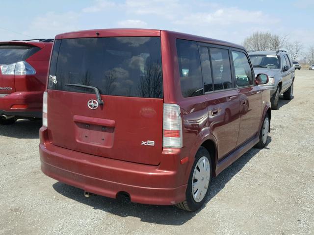 JTLKT334364074521 - 2006 TOYOTA SCION XB RED photo 4