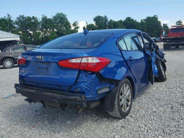 KNAFX4A63E5097203 - 2014 KIA FORTE LX BLUE photo 4