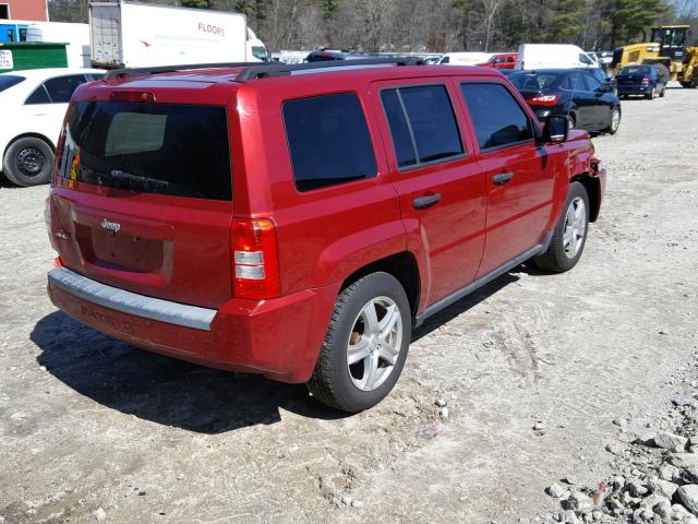 1J8FF28W38D663816 - 2008 JEEP PATRIOT SP RED photo 4