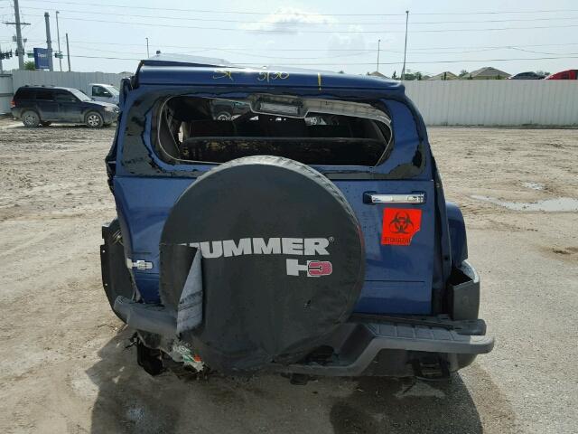 5GTDN136X68134557 - 2006 HUMMER H3 SUV BLUE photo 10