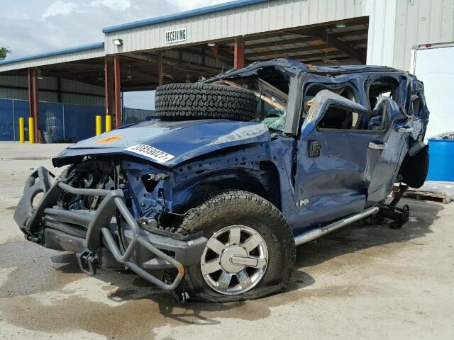 5GTDN136X68134557 - 2006 HUMMER H3 SUV BLUE photo 2