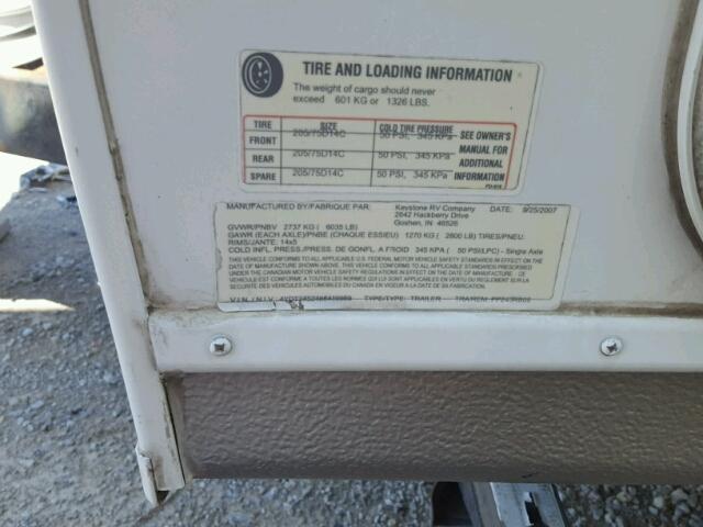 4YDT2452486410959 - 2008 KEYSTONE PASSPORT 白色 照片 10