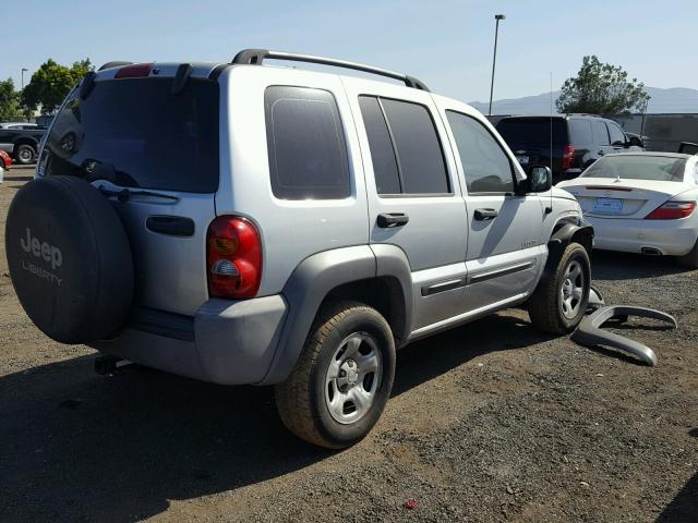 1J4FK48194W309066 - 2004 JEEP LIBERTY SP SILVER photo 4