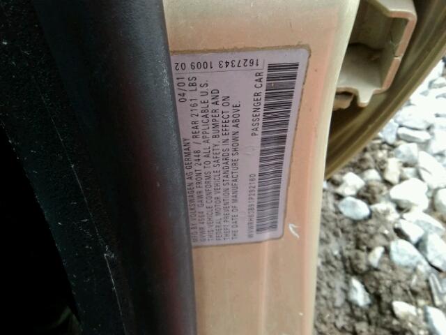 WVWRH63B91P292160 - 2001 VOLKSWAGEN PASSAT GLX 金色 照片 10