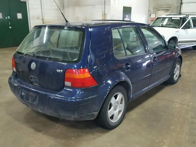 9BWGD61J114061757 - 2001 VOLKSWAGEN GOLF GLS BLUE photo 4