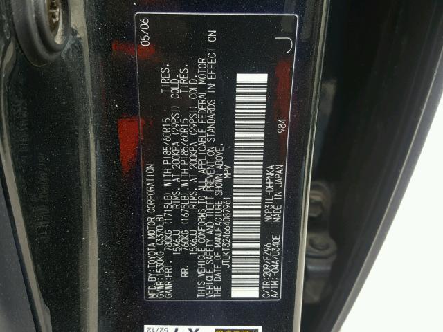 JTLKT324664087961 - 2006 TOYOTA SCION XB შავი ფოტო 10