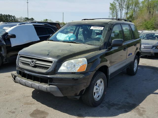 2HKYF18154H600574 - 2004 HONDA PILOT LX BLACK photo 2