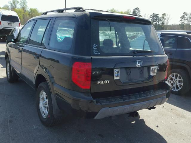 2HKYF18154H600574 - 2004 HONDA PILOT LX BLACK photo 3