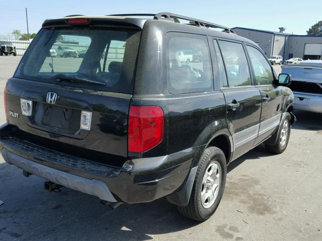 2HKYF18154H600574 - 2004 HONDA PILOT LX BLACK photo 4