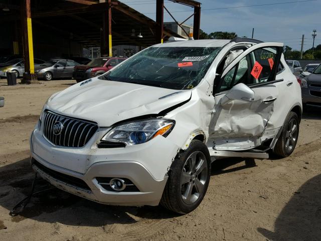 KL4CJBSBXEB623619 - 2014 BUICK ENCORE CON WHITE photo 2