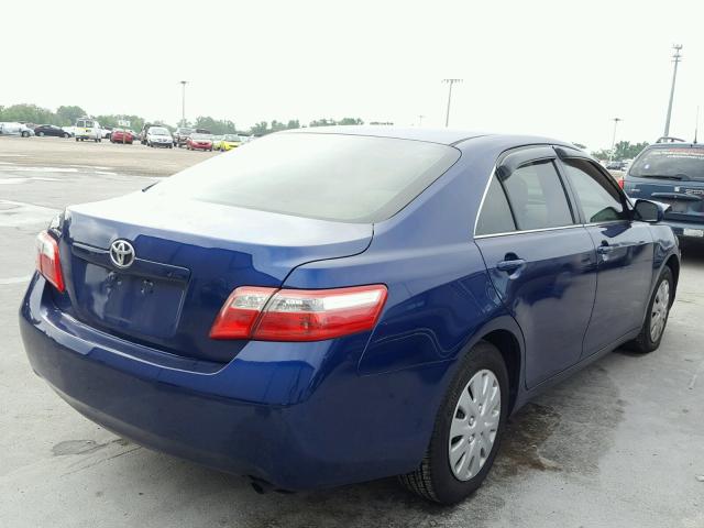 4T1BE46K98U254736 - 2008 TOYOTA CAMRY CE BLUE photo 4