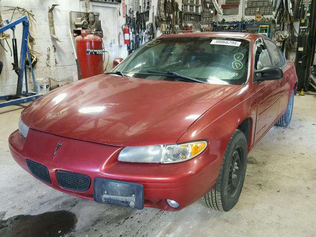 1G2WJ52M7WF263343 - 1998 PONTIAC GRAND PRIX BURGUNDY photo 2
