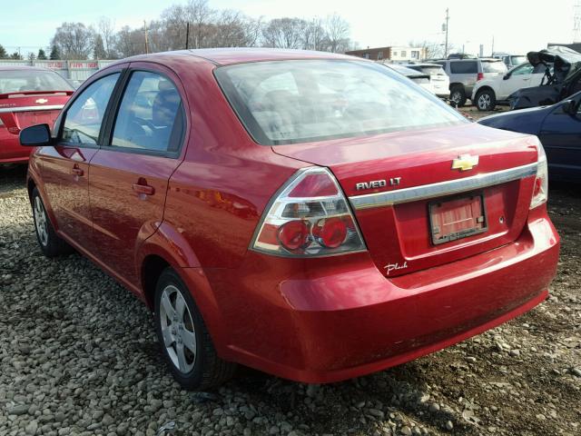 KL1TD56E69B394212 - 2009 CHEVROLET AVEO LS RED photo 3