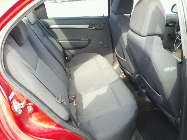 KL1TD56E69B394212 - 2009 CHEVROLET AVEO LS RED photo 6