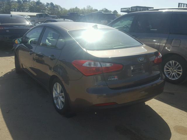 KNAFX4A67E5213731 - 2014 KIA FORTE LX BROWN photo 3