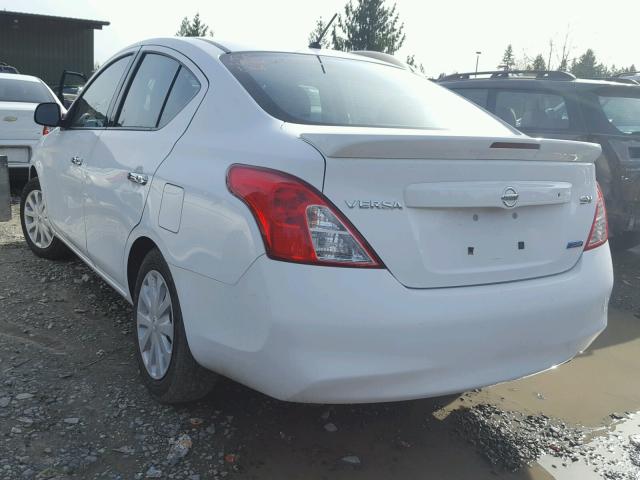 3N1CN7AP6EL819286 - 2014 NISSAN VERSA S WHITE photo 3