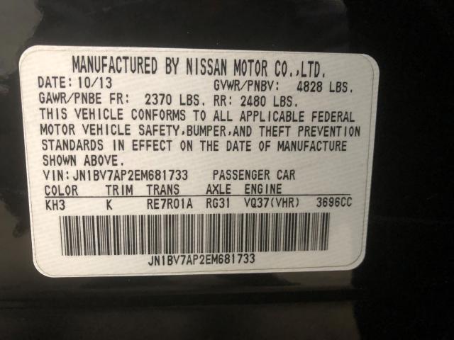 JN1BV7AP2EM681733 - 2014 INFINITI Q50 BASE BLACK photo 10