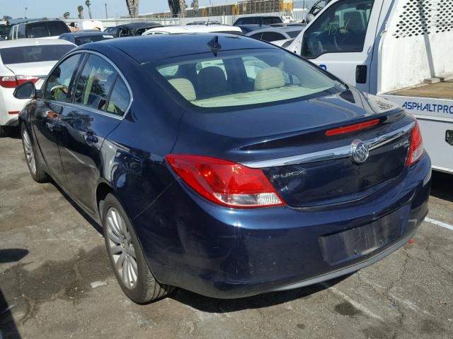 2G4GN5EC6B9178189 - 2011 BUICK REGAL CXL BLUE photo 3