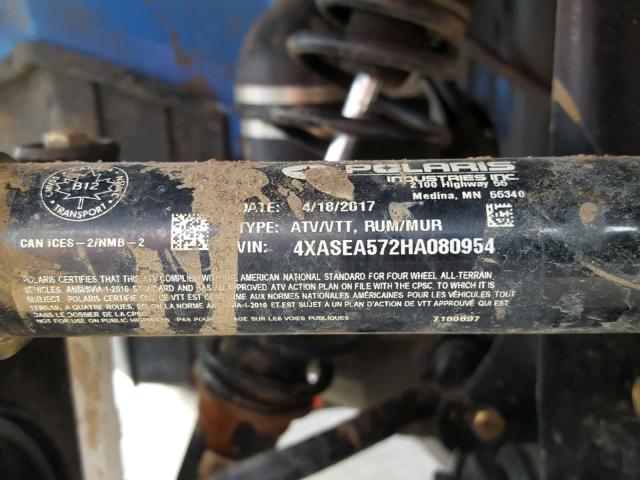 4XASEA572HA080954 - 2017 POLARIS SPORTSMAN 蓝色 照片 10