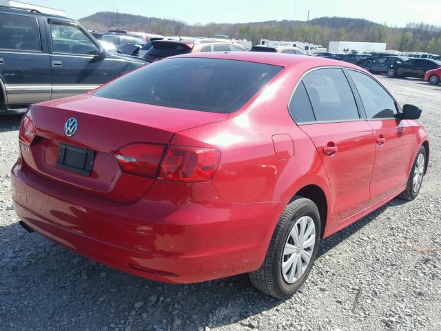 3VW2K7AJ6DM451789 - 2013 VOLKSWAGEN JETTA BASE 红色 照片 4