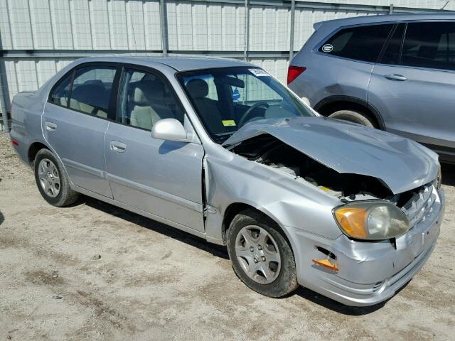 KMHCG45C64U534343 - 2004 HYUNDAI ACCENT GL SILVER photo 1