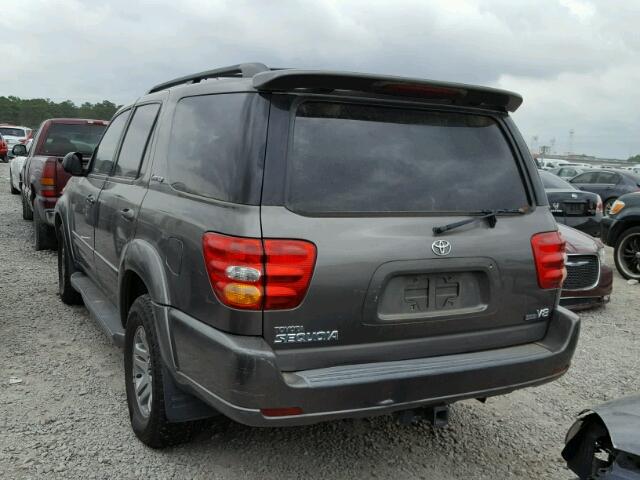 5TDZT38A13S192267 - 2003 TOYOTA SEQUOIA LI GRAY photo 3