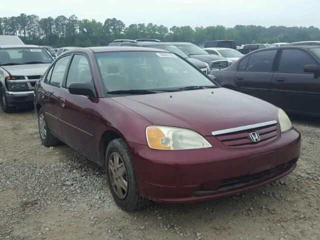 1HGES16573L002941 - 2003 HONDA CIVIC LX MAROON photo 1