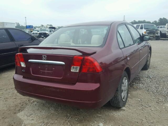 1HGES16573L002941 - 2003 HONDA CIVIC LX MAROON photo 4