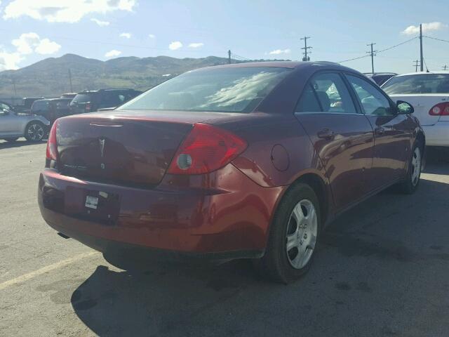 1G2ZF57B184136642 - 2008 PONTIAC G6 VALUE L RED photo 4