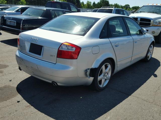 WAUJC68E55A020595 - 2005 AUDI A4 1.8T GRAY photo 4