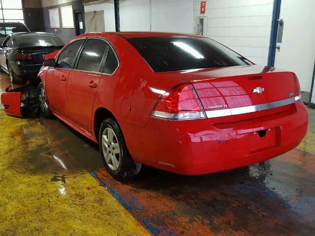 2G1WA5EK2A1124669 - 2010 CHEVROLET IMPALA LS RED photo 3