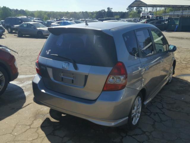 JHMGD38677S007389 - 2007 HONDA FIT S SILVER photo 4