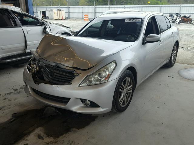 JN1CV6AP8AM408255 - 2010 INFINITI G37 BASE SILVER photo 2