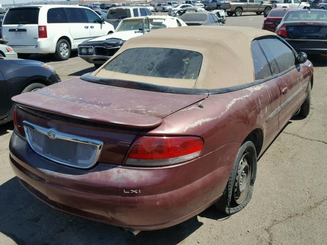 1C3EL55UX1N662294 - 2001 CHRYSLER SEBRING LX RED photo 4