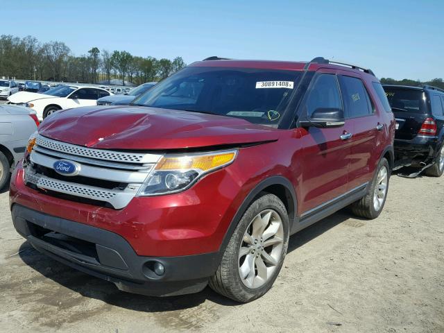 1FM5K7D82FGB56142 - 2015 FORD EXPLORER X RED photo 2