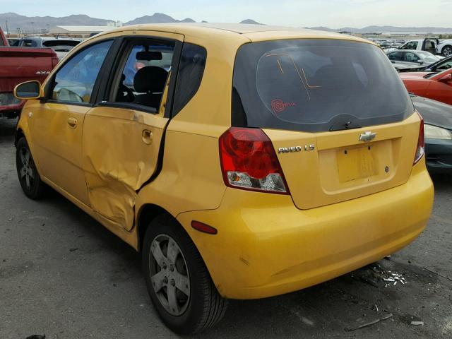 KL1TD66616B672251 - 2006 CHEVROLET AVEO BASE Դեղին լուսանկար 3