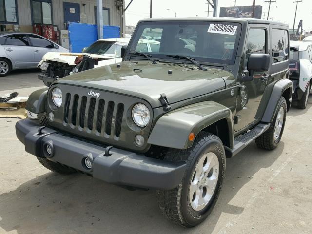 1C4AJWBG8FL768962 - 2015 JEEP WRANGLER S GREEN photo 2