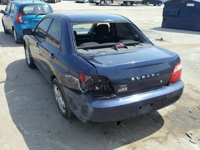 JF1GD67565H507782 - 2005 SUBARU IMPREZA RS BLUE photo 3