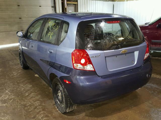 KL1TD66637B792859 - 2007 CHEVROLET AVEO BASE Կապույտ լուսանկար 3