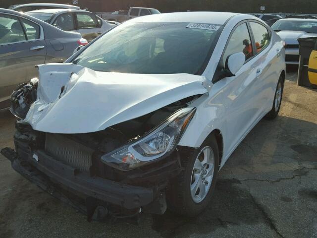 5NPDH4AE9EH524897 - 2014 HYUNDAI ELANTRA SE WHITE photo 2