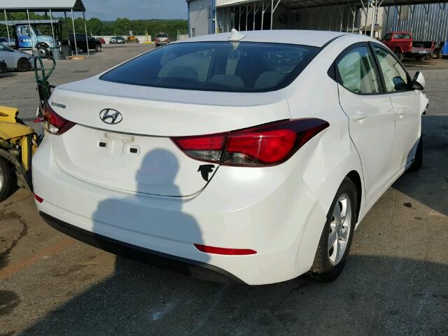 5NPDH4AE9EH524897 - 2014 HYUNDAI ELANTRA SE WHITE photo 4