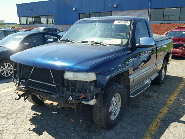 1GCEK14V3XZ105066 - 1999 CHEVROLET SILVERADO BLUE photo 2