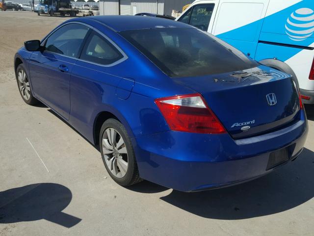 1HGCS12359A022184 - 2009 HONDA ACCORD LX BLUE photo 3