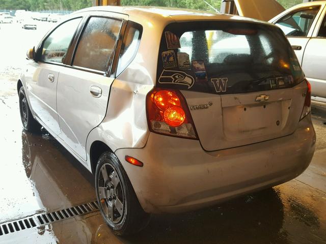 KL1TD66627B757536 - 2007 CHEVROLET AVEO BASE Gümüş fotoğraf 3