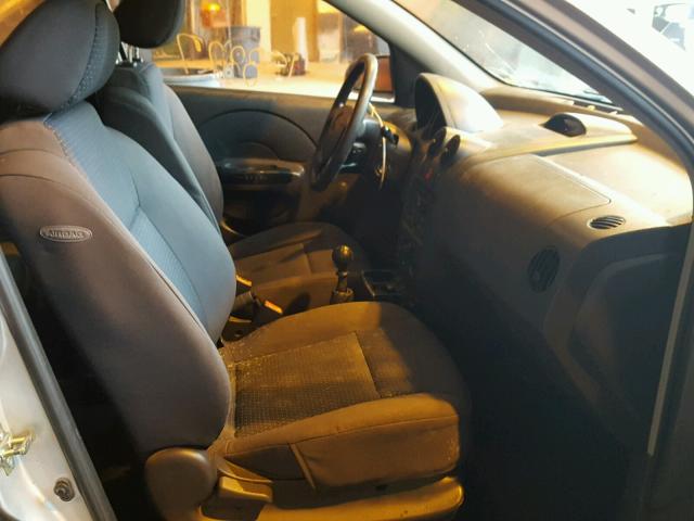 KL1TD66627B757536 - 2007 CHEVROLET AVEO BASE Gümüş fotoğraf 5