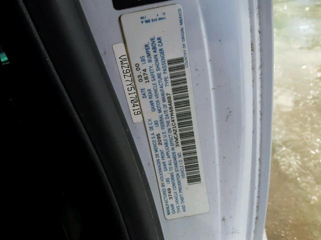 3VWCA21C4YM484887 - 2000 VOLKSWAGEN NEW BEETLE 蓝色 照片 10