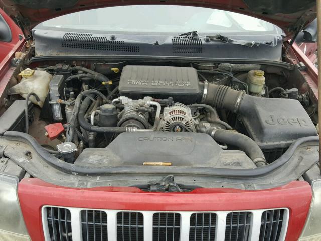 1J4GX48JX4C297534 - 2004 JEEP GRAND CHER RED photo 7